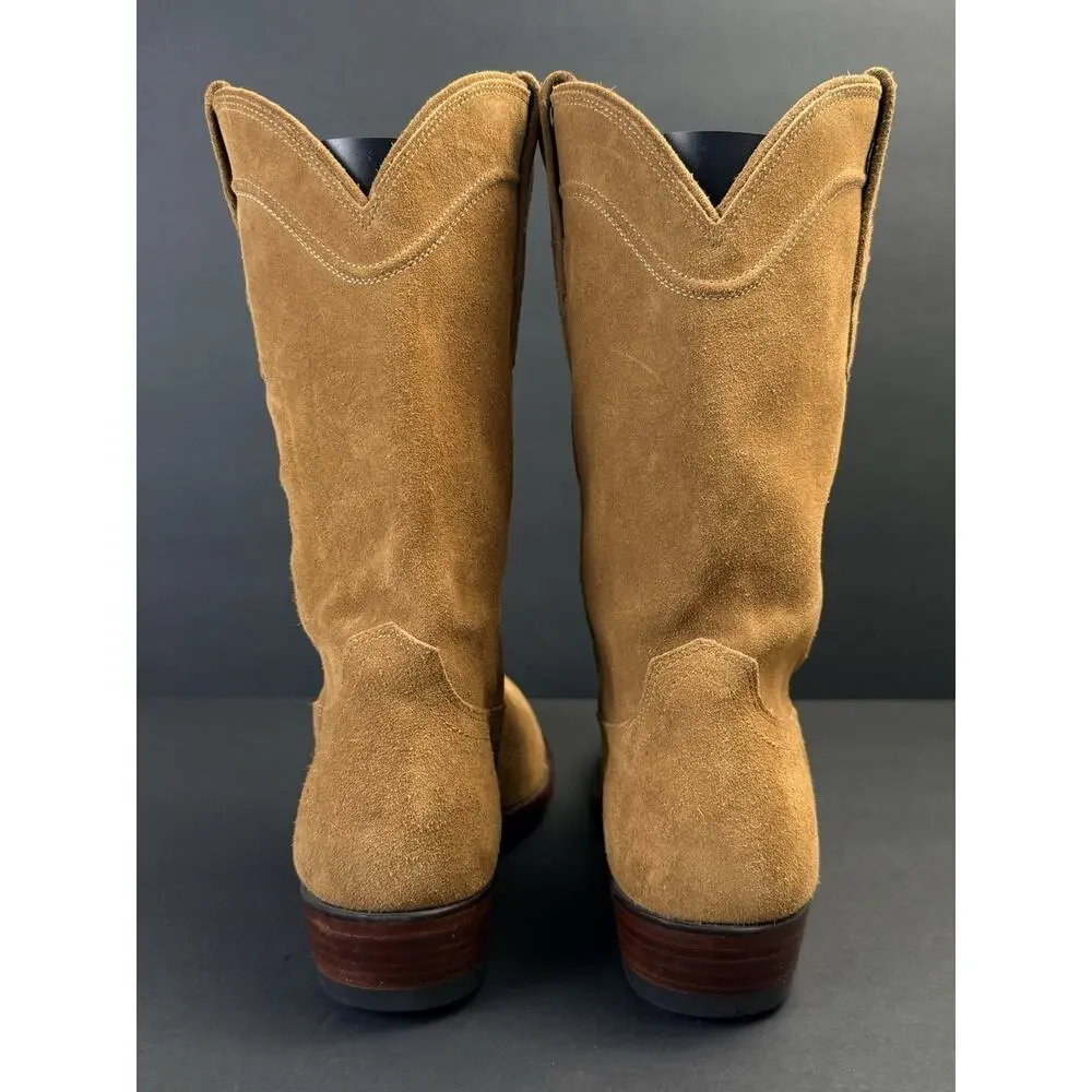TECOVAS The Johnny 1008 Men’s 9D Tan Suede Handmade Cowboy Boots Western